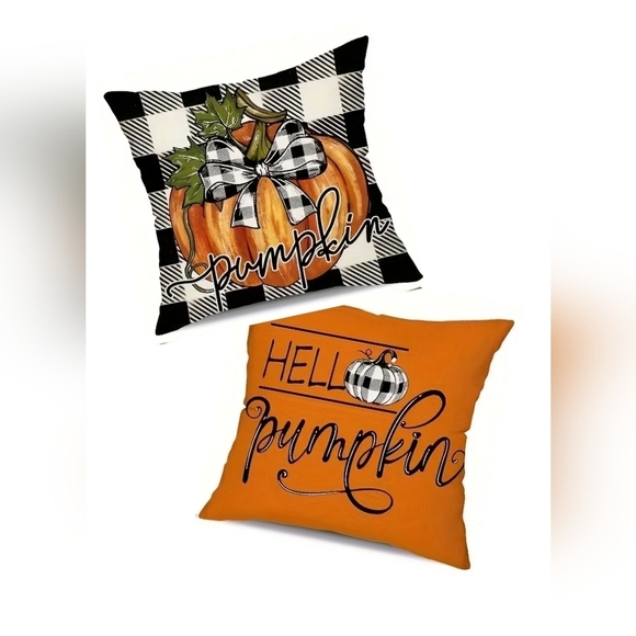 HELLO PUMPKIN PILLOW COVERS - Picture 1 of 5
